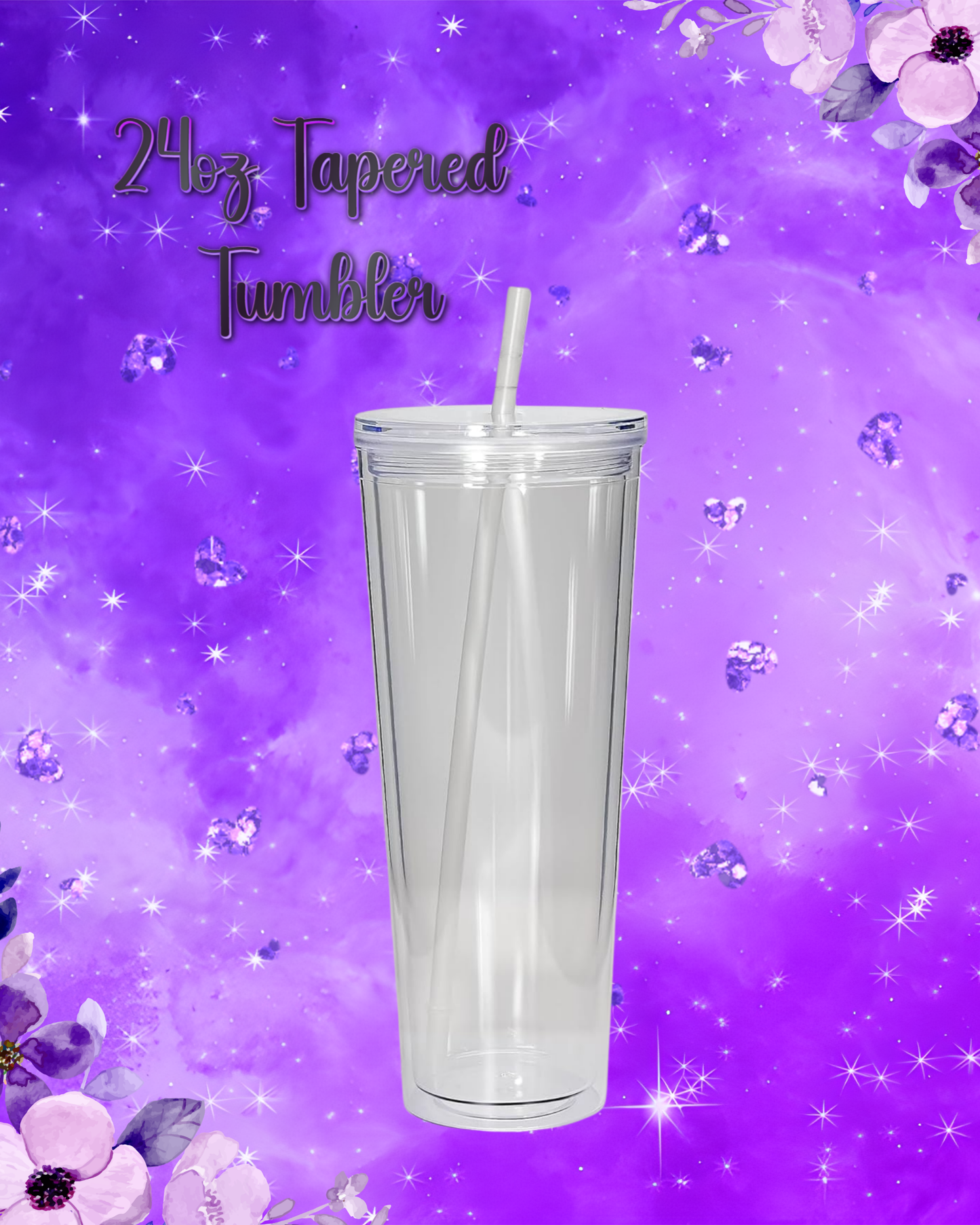 24oz Acrylic Tapered Snowglobe Tumbler