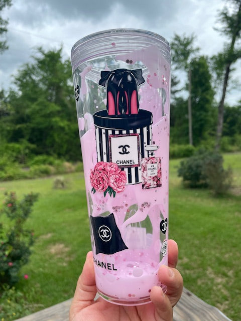 24oz Snowglobe Tumbler- Lava Flow