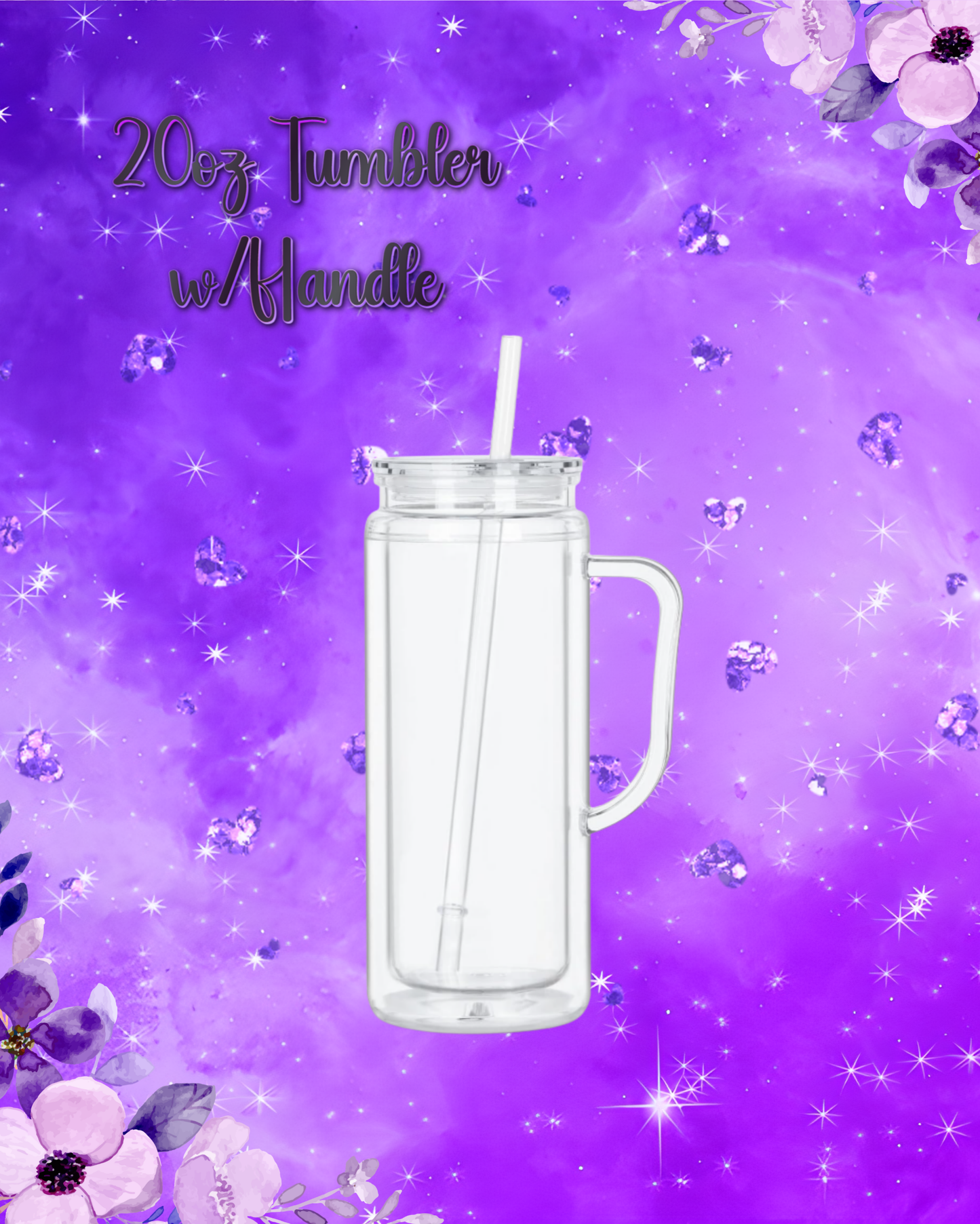 20oz Acrylic Snowglobe Tumbler w/Handle