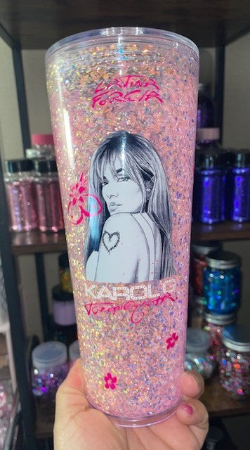 24oz Snowglobe Tumbler- Bubble Glitter