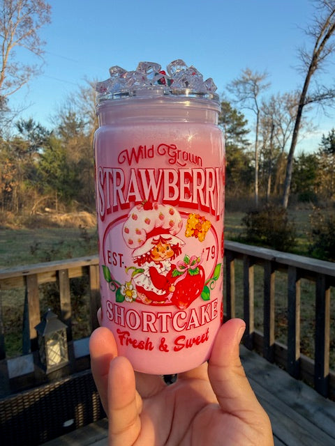 16oz Snowglobe Tumbler-Milk & Lid/Decor