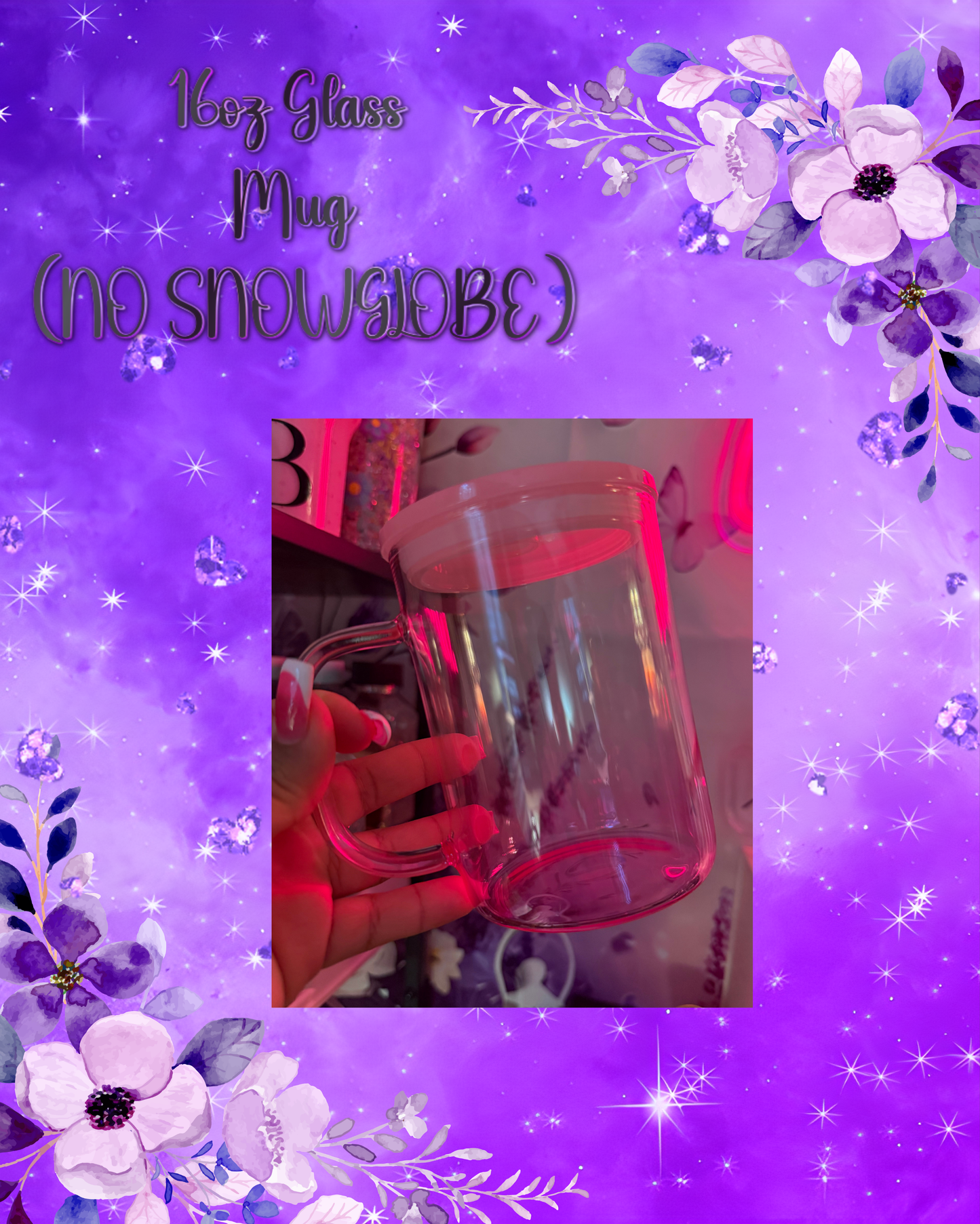 17oz Jelly Glass Mug- No Snowglobe