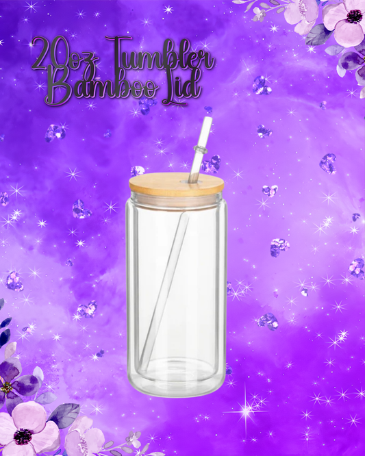 20oz Acrylic Snowglobe Tumbler Bamboo Lid